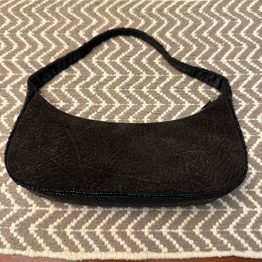 Vintage LK Bennett Mini Handbag in Black with Beaded Accents